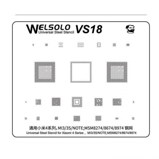 Welsolo VS18 Universal Steel Stencil For Xiaomi Mi 3/3s/Note MS8274/8674/8974