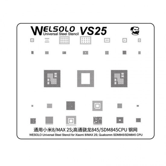 Welsolo VS25 Universal Steel Stencil For Xiaomi Mi 8/Max 2S Qualcomm SDM845/SDM845 CPU