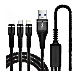 Sunpin SC-04 5A (3 IN 1) USB 1.2m Quick Charge Braided & Metal Cable