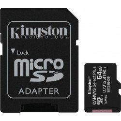 Kingston Canvas Select Plus microSDXC 64GB Class 10 U1 V10 A1 UHS-I with Adapter Kingston Canvas Select Plus microSDXC 64GB Class 10 U1 V10 A1 UHS-I with Adapter