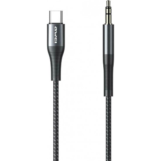 AWEI CL-116T AUX καλώδιο USB Type-C σε 3.5mm  1m - Mαύρο