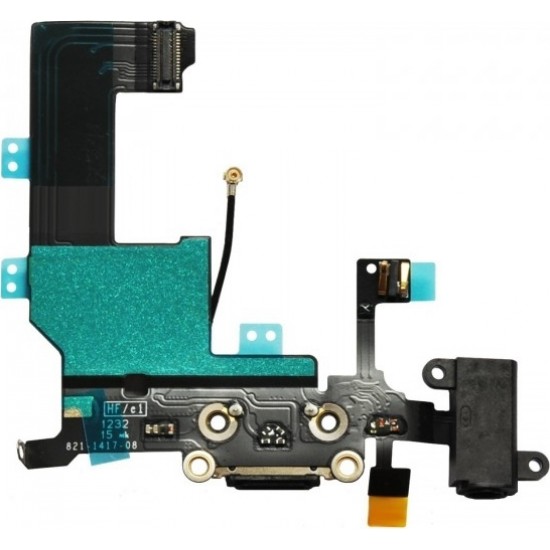 OEM Καλωδιοταινία Φόρτισης / Charging Flex And Audio Jack Για Iphone 5C Black