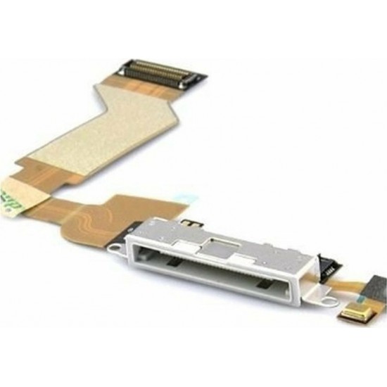 OEM Καλωδιοταινία με Θύρα Φόρτισης για iPhone 4S Λευκό